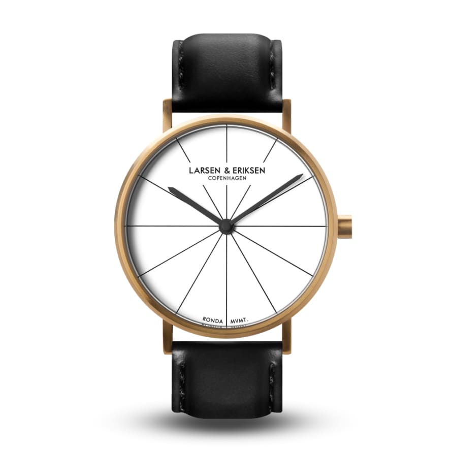 Larsen & Eriksen Gold White Black 37mm Absalon Watch