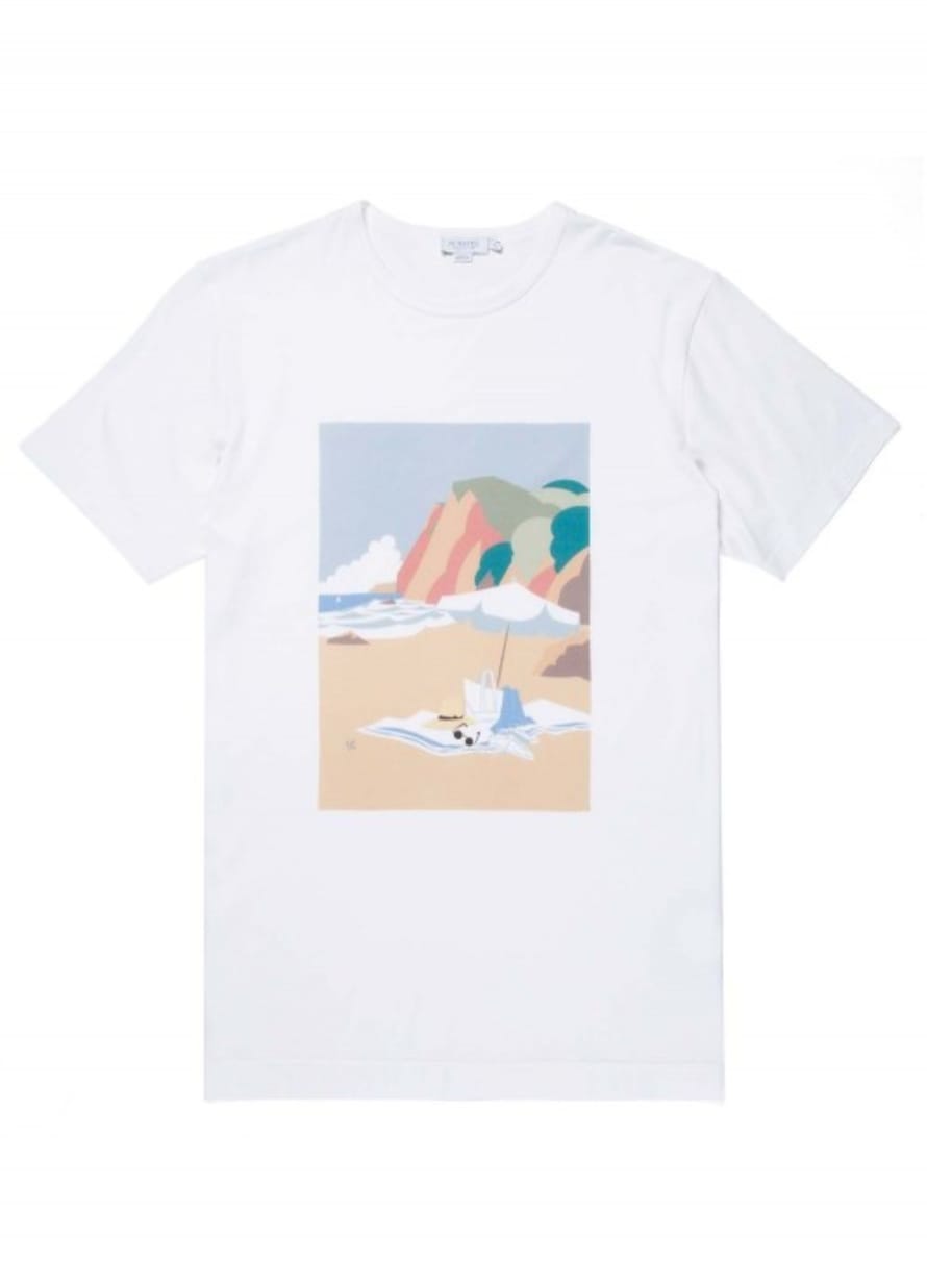 Sunspel Classic T-Shirt - Beach Scene