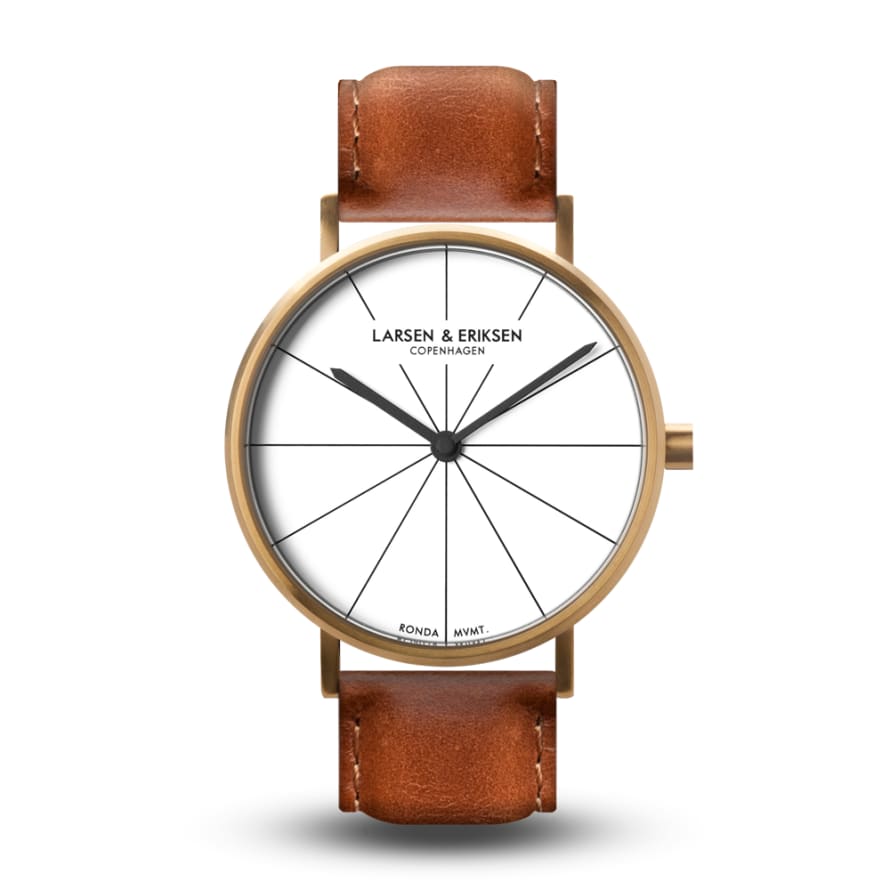 Larsen & Eriksen Gold White Brown 37mm Absalon Watch