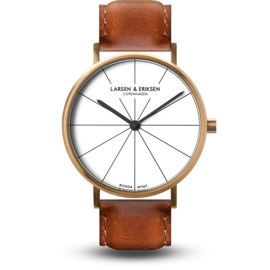 Larsen & Eriksen Gold White Brown 41mm Absalon Watch