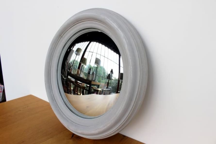 Antique Grey Convex Mirror Round 