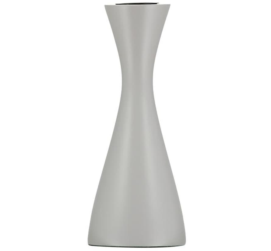 British Colour Standard Candleholder Wooden in Pale Gull Grey