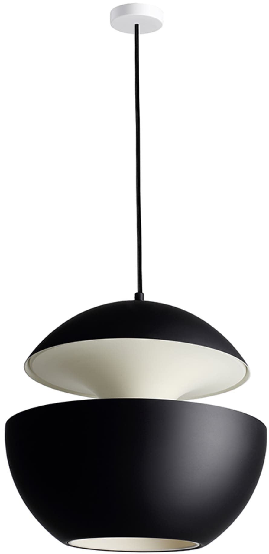 DCW Éditions 55cm Black Inside White Here Comes The Sun Pendant Light