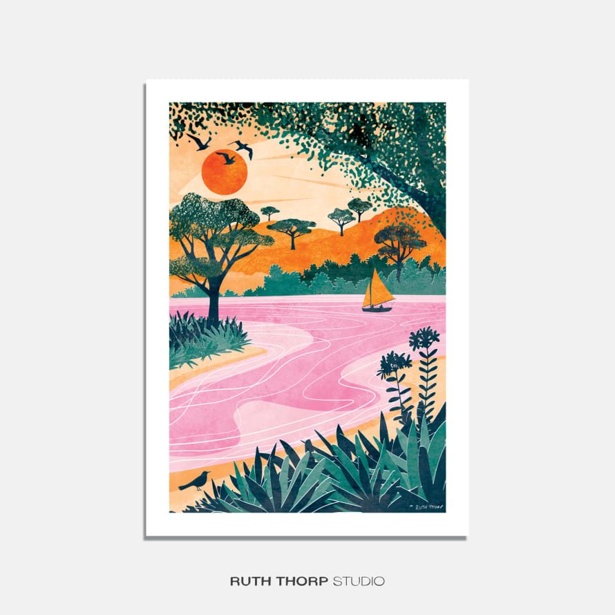 Ruth Thorp Studio A3  Halcyon Day Paradise Art Print