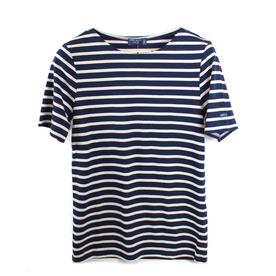 SAINT JAMES Levant Navy White Cotton Sailor T Shirt