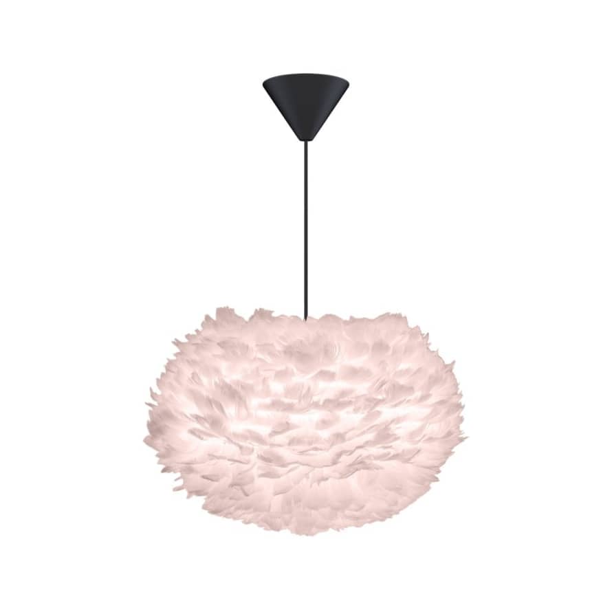 UMAGE Medium Light Rose Feather Eos Pendant Shade with Black Cord Set