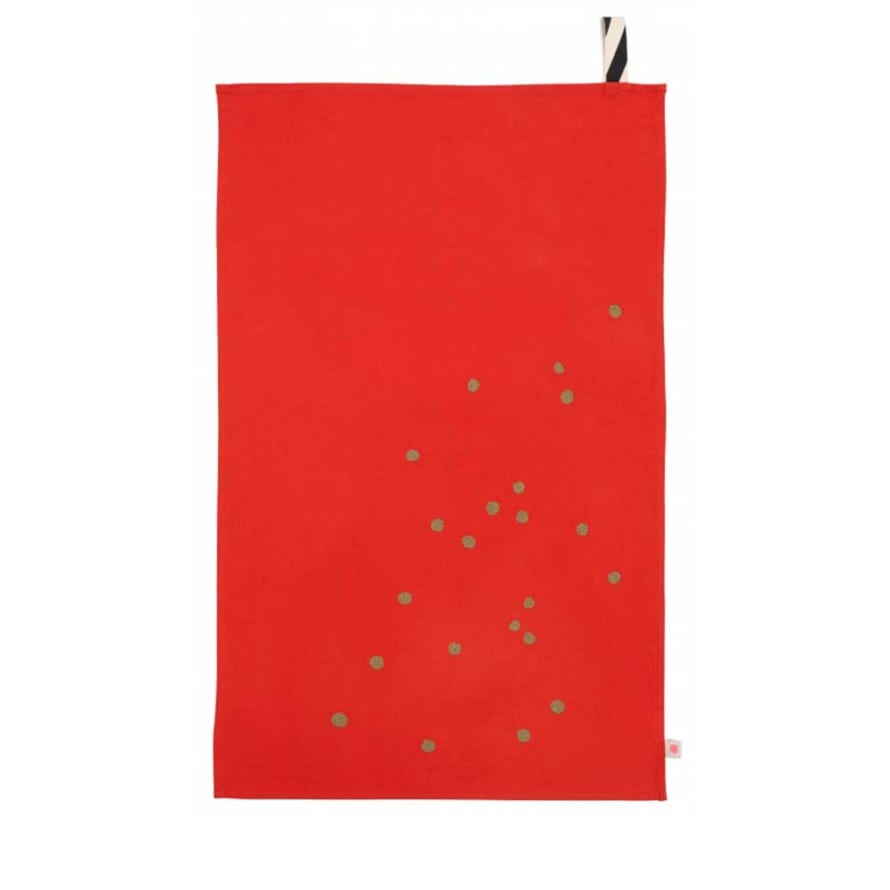 La Cerise Sur Le Gateau Tea towel peas gold paprika