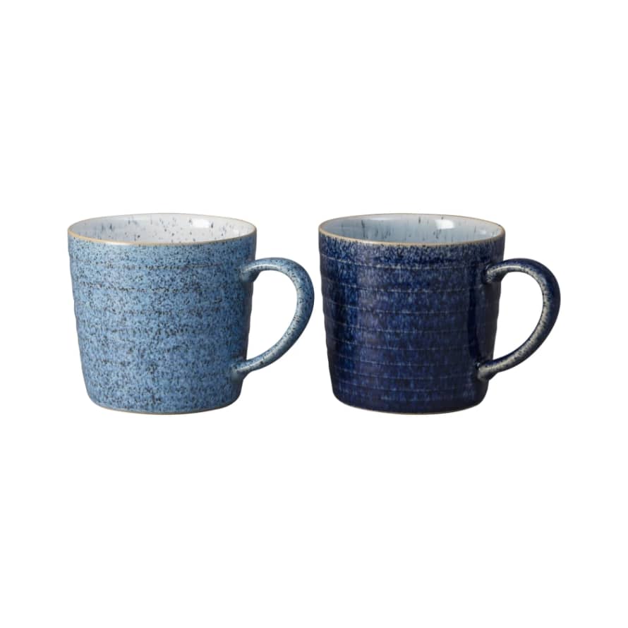 Denby Studio Blue 2 Piece Ridged Mug Set