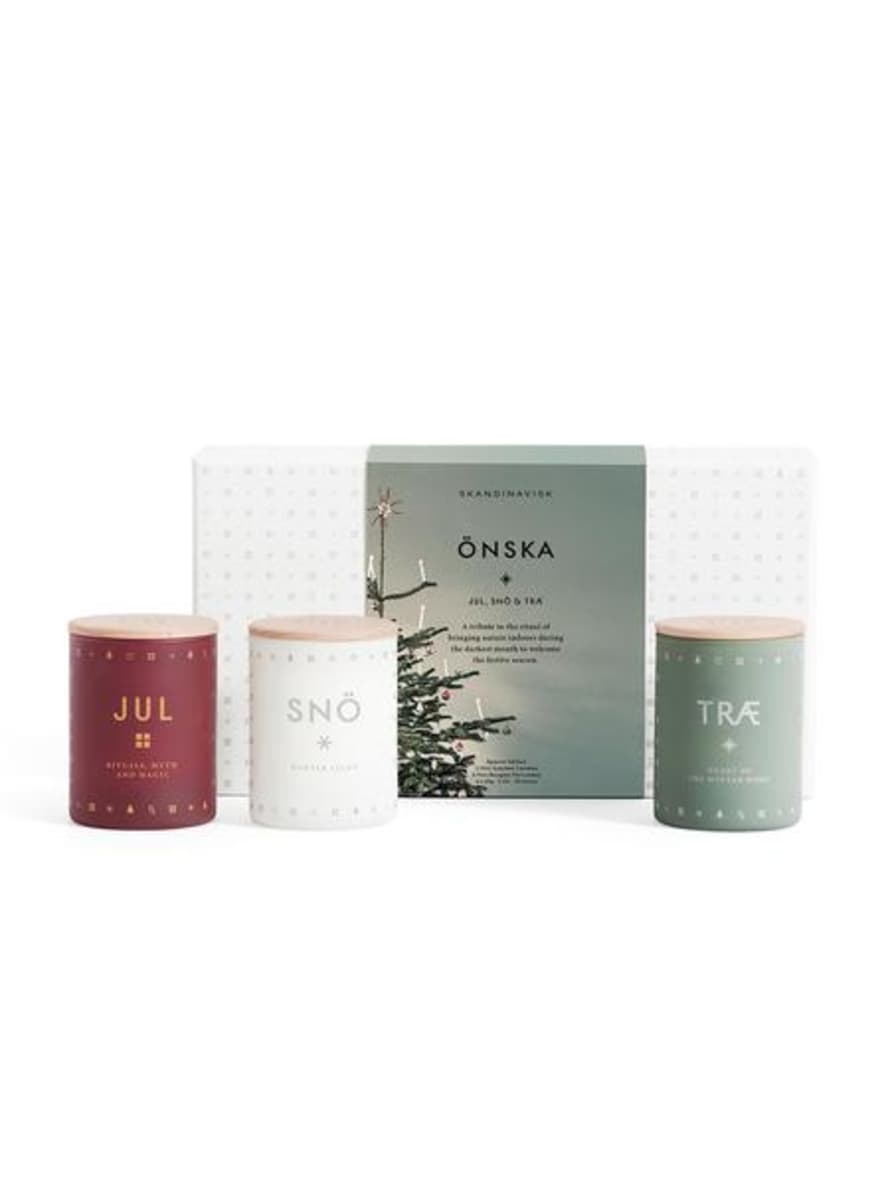 Skandinavisk Gift Set Trio Of Candles Onska