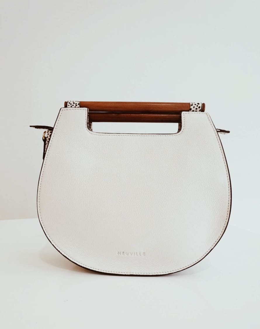 Neuville Basket Bag In White Grain