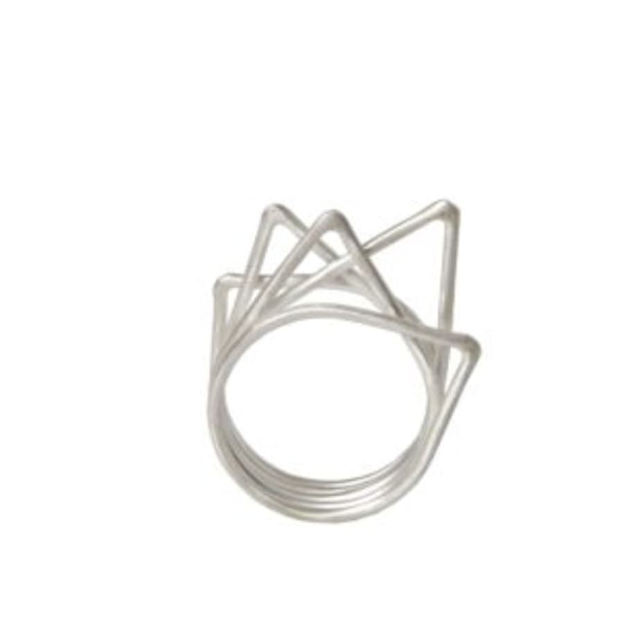 Eni Jewellery  .925 Sterling Silver Minimalist 5 V Urbs Ring