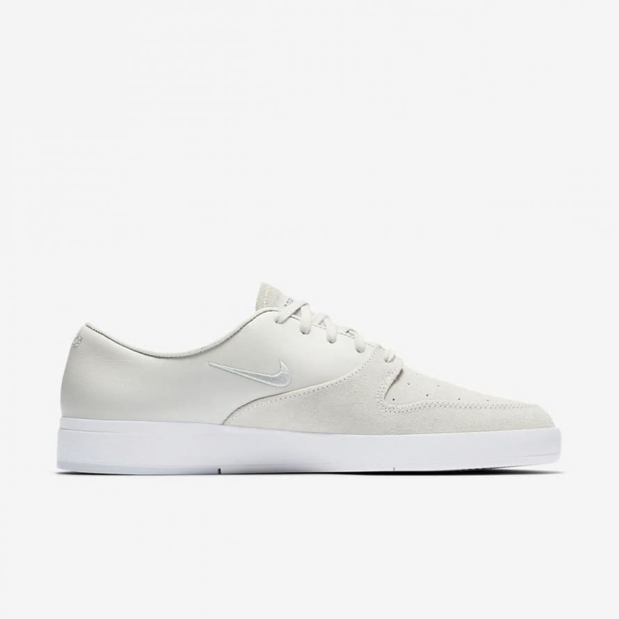 Nike White Platinum Suede Zoom Paul Rodriguez Skate Shoe