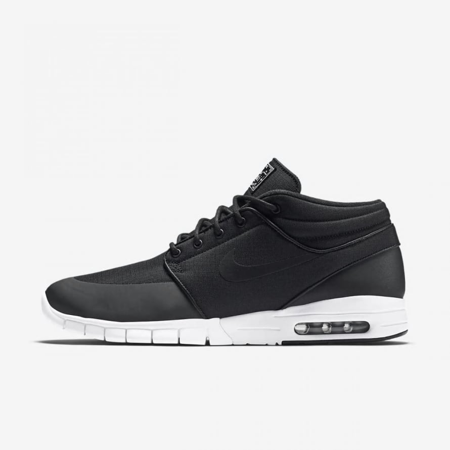 Nike 9 Size Black Black Silver Textile Stefan Janoski Max Mid Skate Shoe