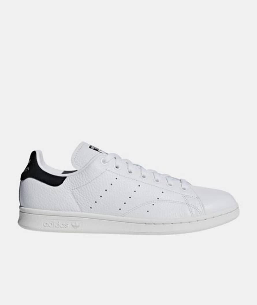 Adidas Core White and Black Leather Stan Smith Mens Originals Shoes