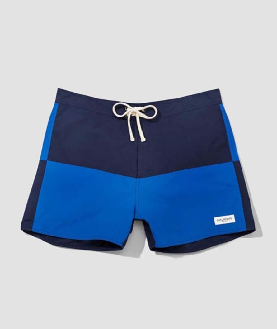 Saturdays NYC Navy Azzure Nylon Ennis Boardshort