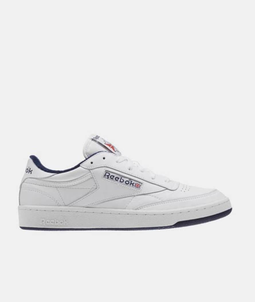 Reebok  White and Navy Leather Club C 85 Archive Shoes