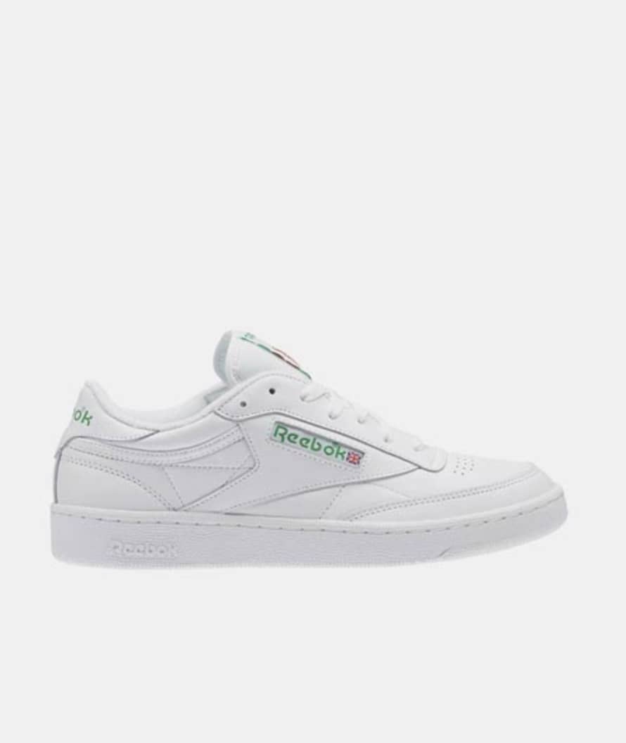 Reebok  White and Green Leather Club C 85 Archive Shoes