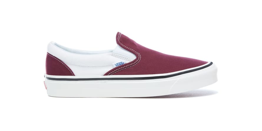 Vans  Og Burgundy White Textile 98 Anaheim Factory Classic Slip On