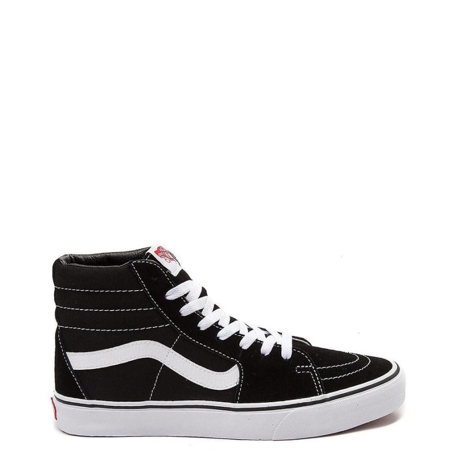Vans  Black White Suede and Canvas Sk8 Hi Skate Shoe