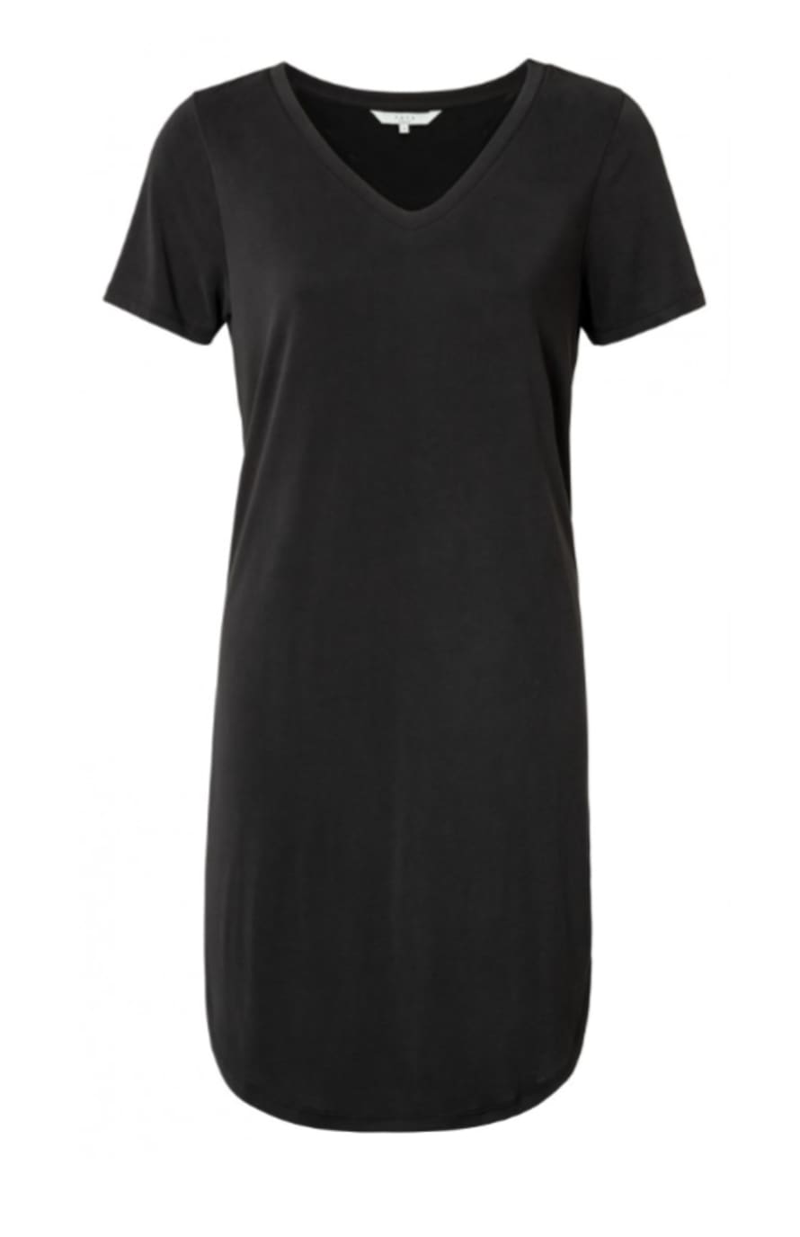 Yaya Jersey Dress with Short Sleeves - Black 