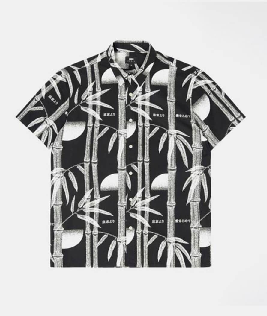 Edwin Black Cotton Bamboo Short Sleeve Nimes Shirt