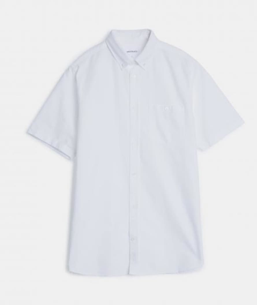 Norse Projects White Cotton Anton Oxford Short Sleeve Shirt