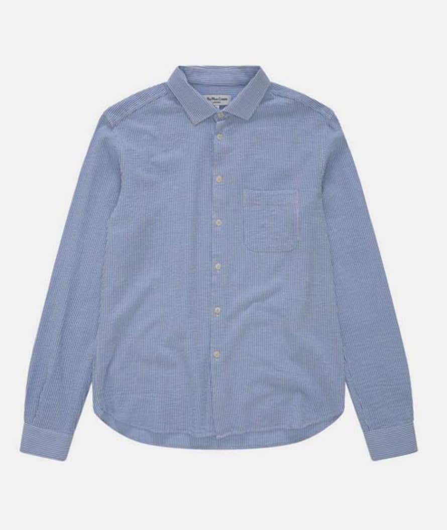 YMC Blue Stripe Viscose Curtis Shirt