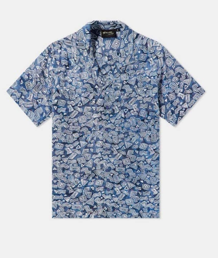 Stan Ray  Blue Rayon Tom Tom Batik Short Sleave Shirt