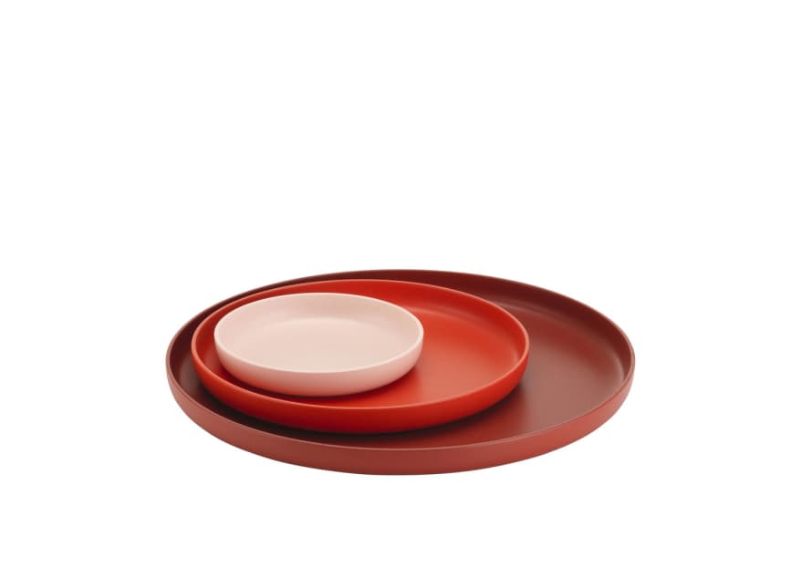 Vitra Set of Three Red Plastic Trays 