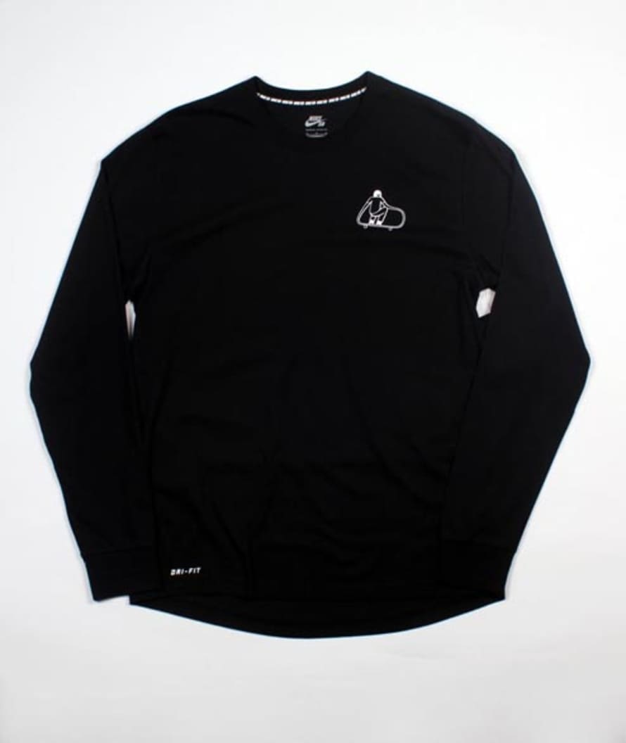 Nike SB Black Cotton Dri Fit GM Long Sleeve T Shirt