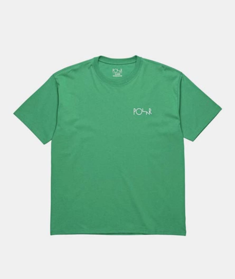 POLAR SKATE Green Cotton Stroke Logo T Shirt