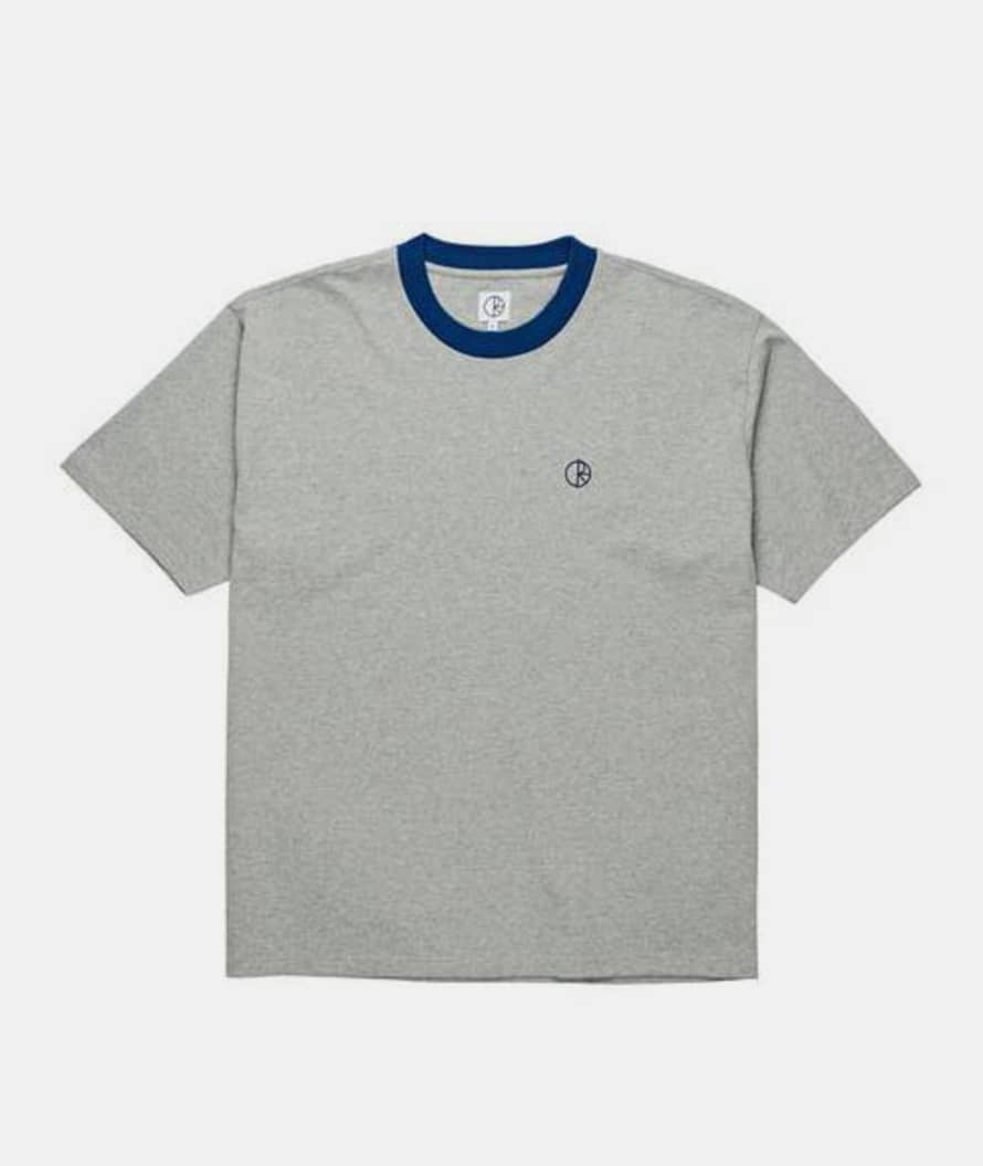 POLAR SKATE Heather Gray Navy Cotton Ringer T Shirt