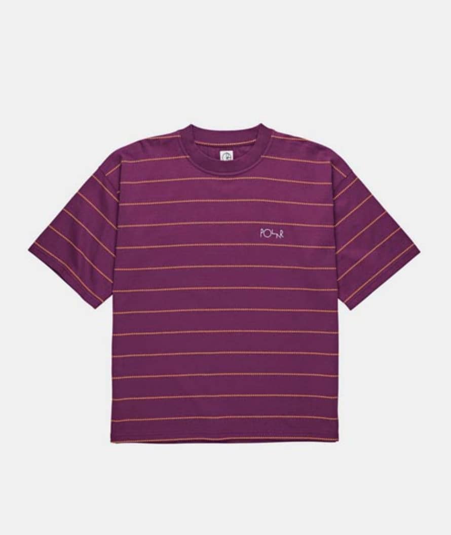 POLAR SKATE Wine Red Checkered Surf T Shirt