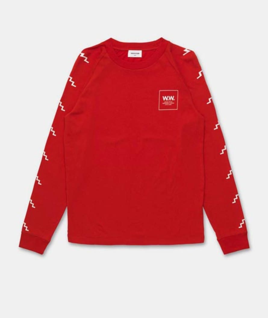 Wood Wood Burnt Red Han Long Sleeve T Shirt