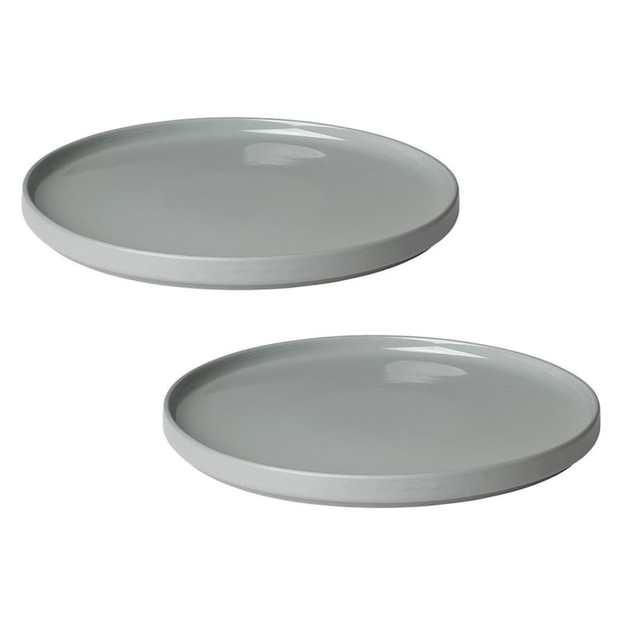 Blomus Set of 2 dinner plates PILAR mirage grey