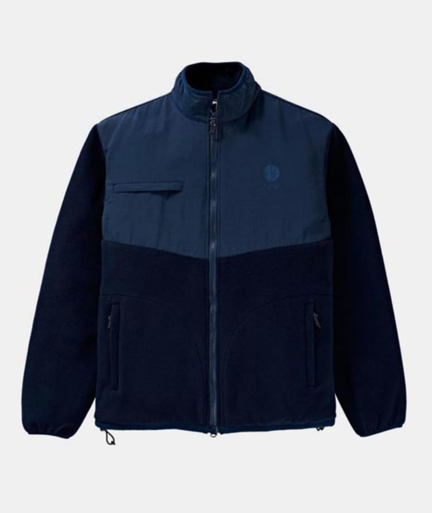 POLAR SKATE Navy Polyester Halberg Fleece Jacket