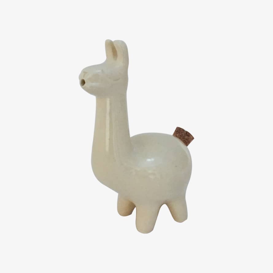 La Challa Enamelled stoneware llama cruet