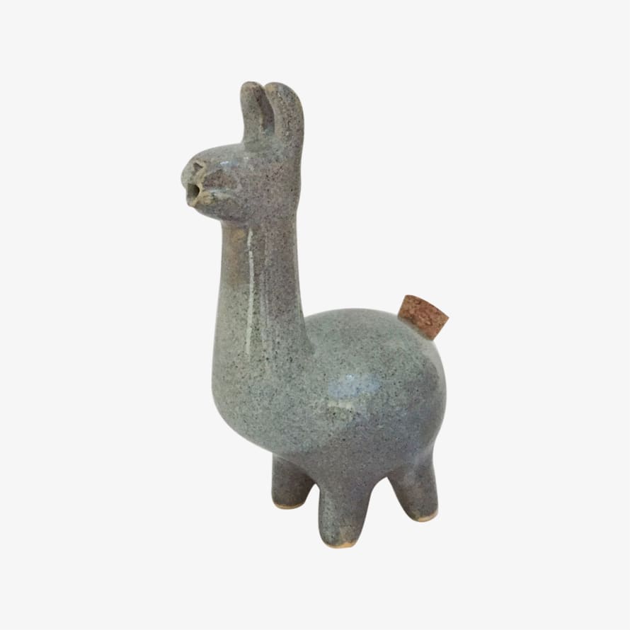 La Challa Enamelled stoneware llama cruet