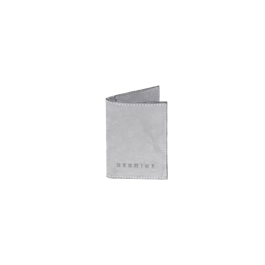 Berdine Light Grey Leather Card Holder