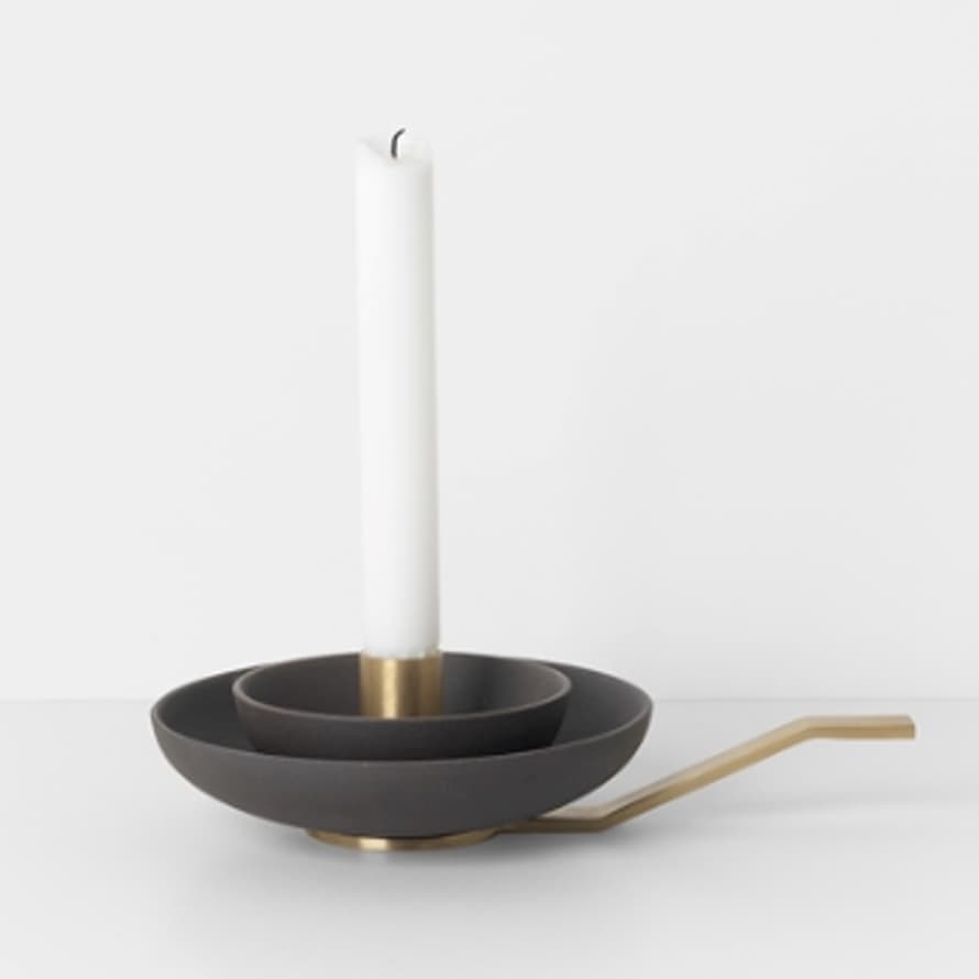 Ferm Living Charcoal Around Candle Holder + 10 candles