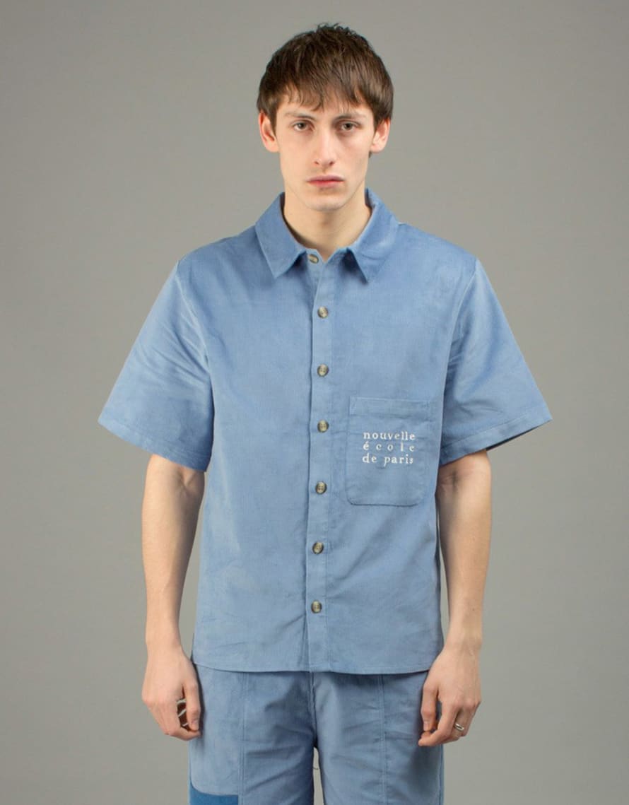 North Hill Paris Blue Cotton Corduroy Shirt