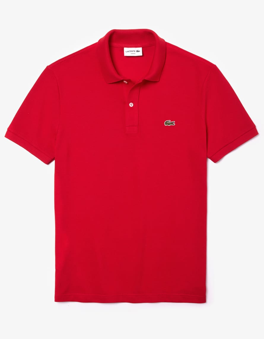 Lacoste Red Cotton Slim Fit Polo Shirt