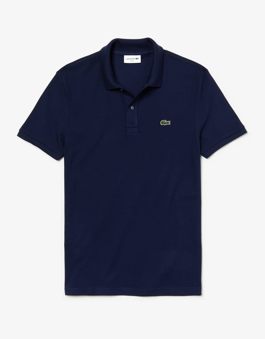 Lacoste Navy Blue Cotton Slim Fit Polo Shirt