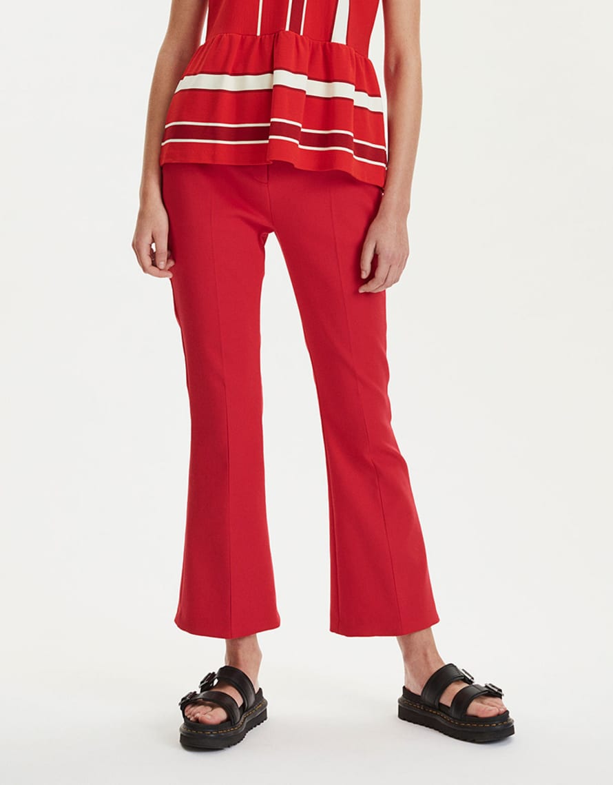 Libertine-Libertine Bright Red Cotton Flaunt Trouser