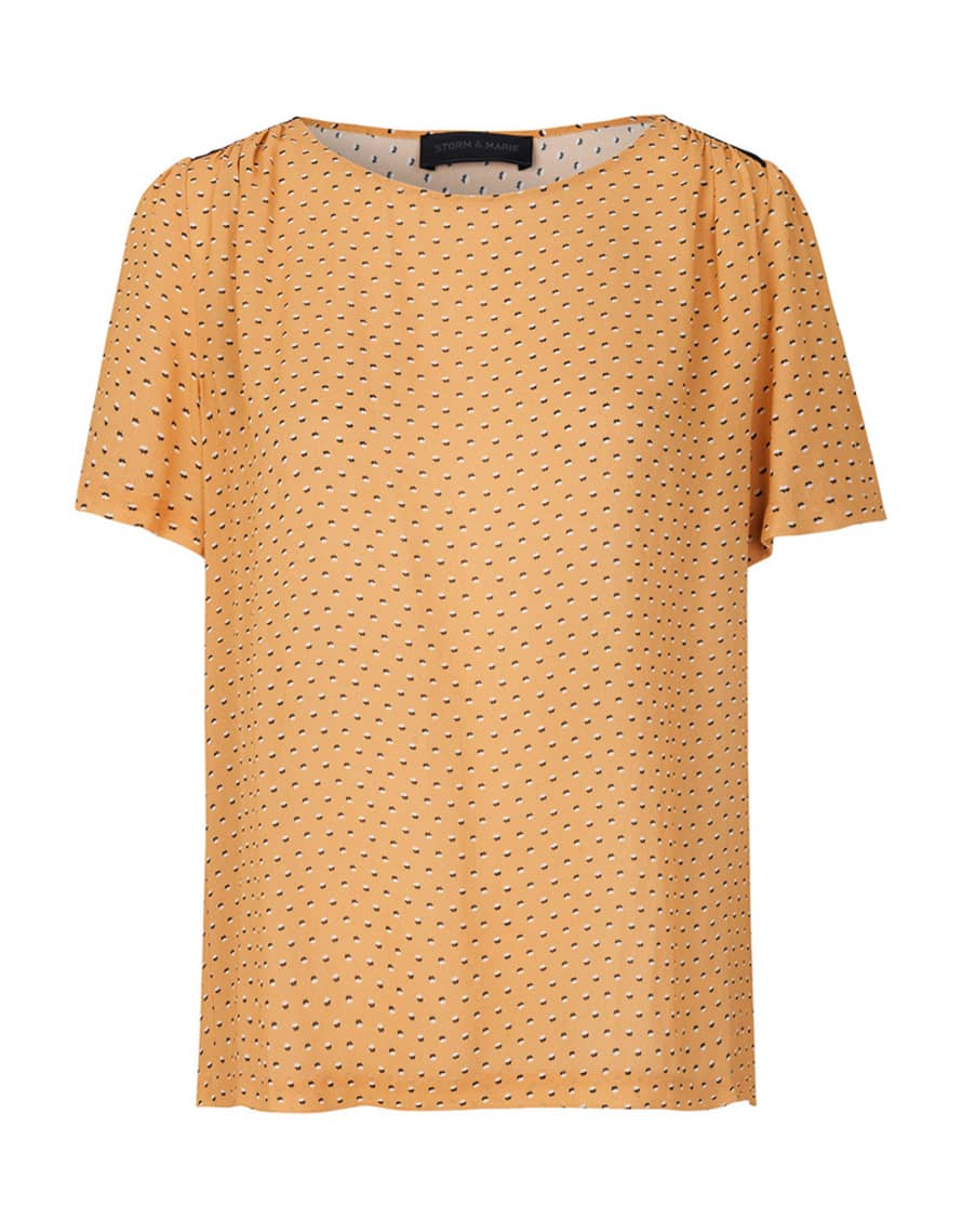 Storm & Marie Yellow Viscose All Over Print Aileen Shirt