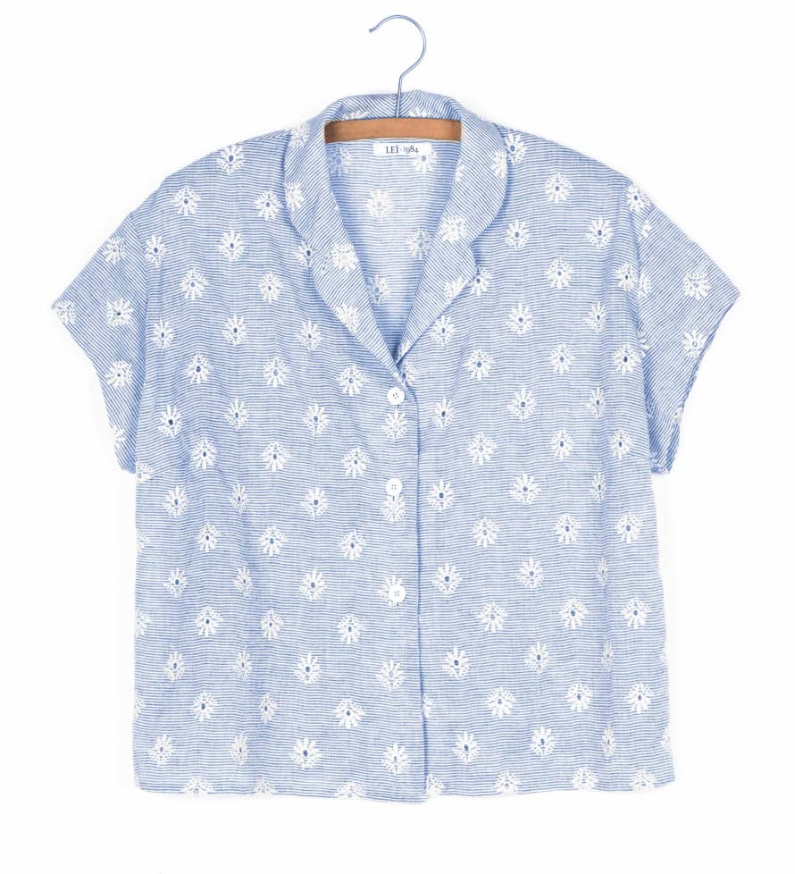 Lei 1984 Blue Viscose Phillipine Shirt