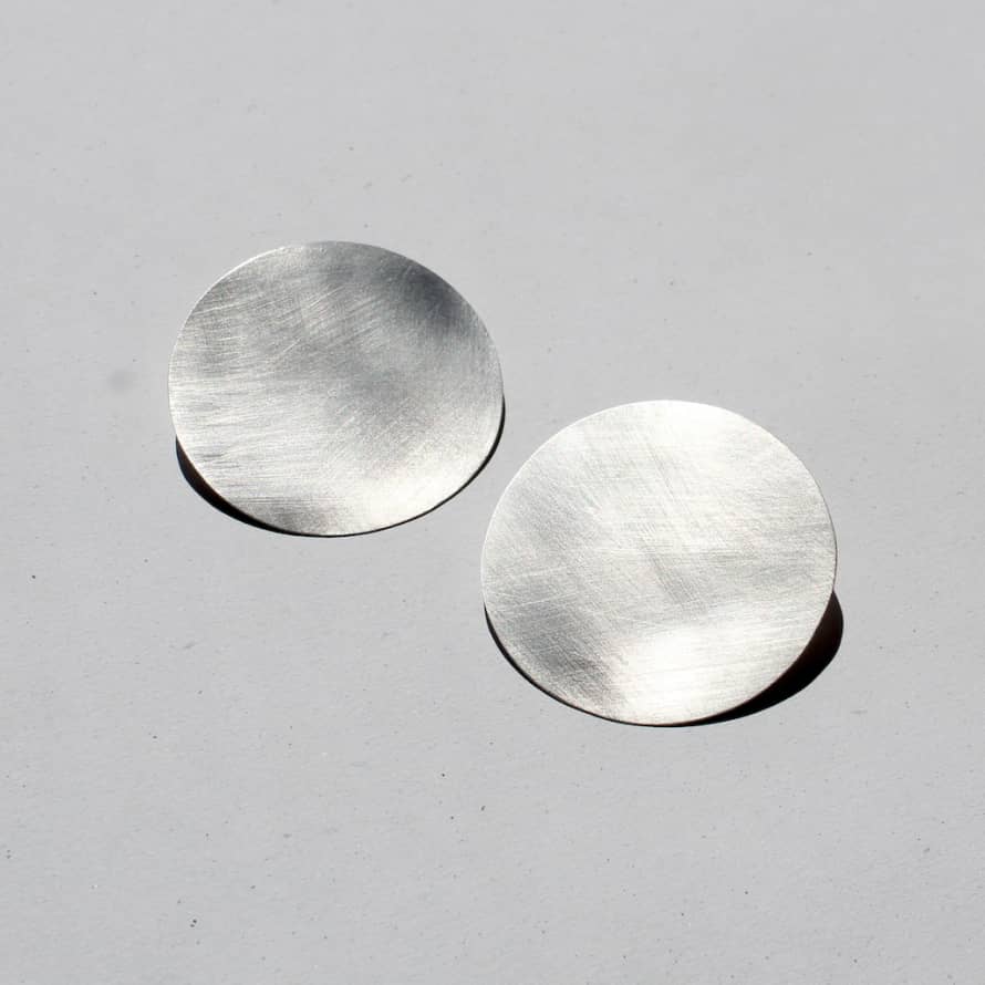 MONOMONO Large Silver Circle Form Earring