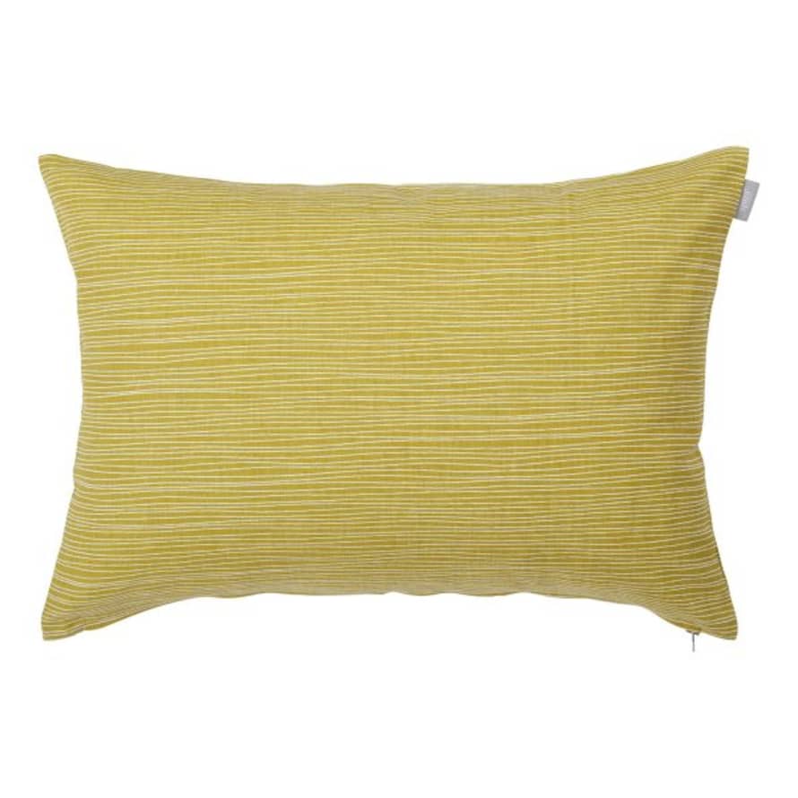 Spira of Sweden Mustard Line Cotton Cushion Cover