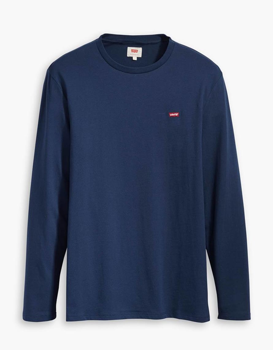 Levi's Navy Cotton Original HM Long Sleeve T Shirts