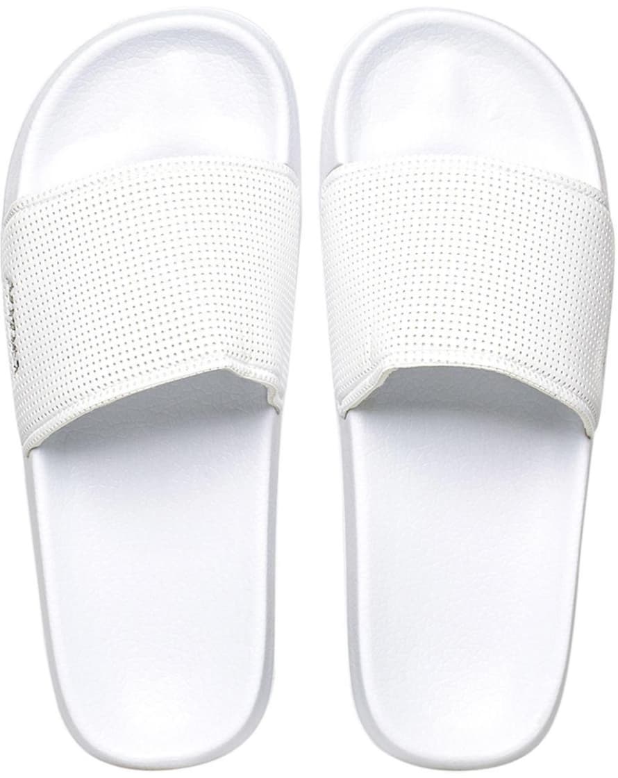 Slydes White Polyurethane Perforated Sandal